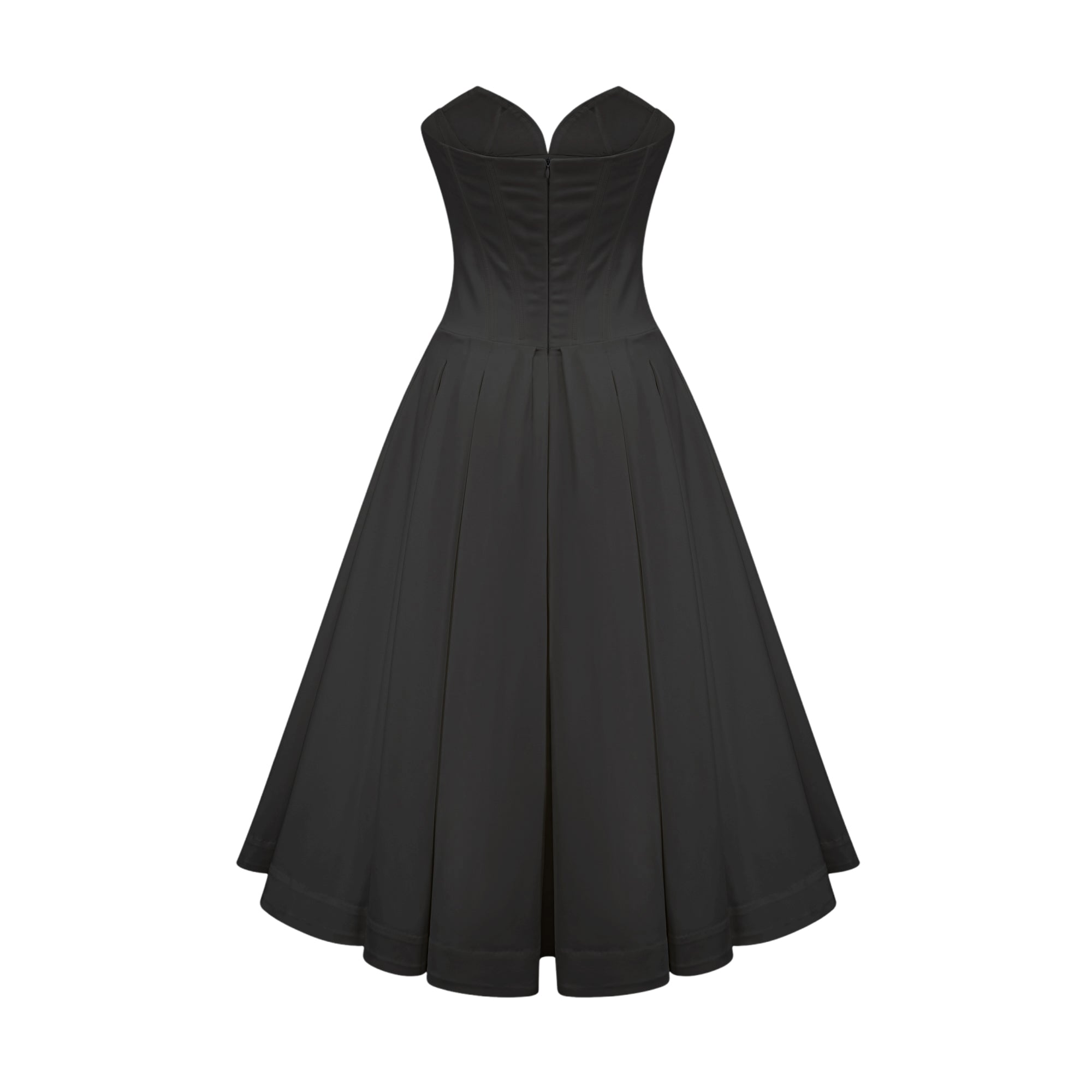 Vivianne Noir Corset Midi Dress