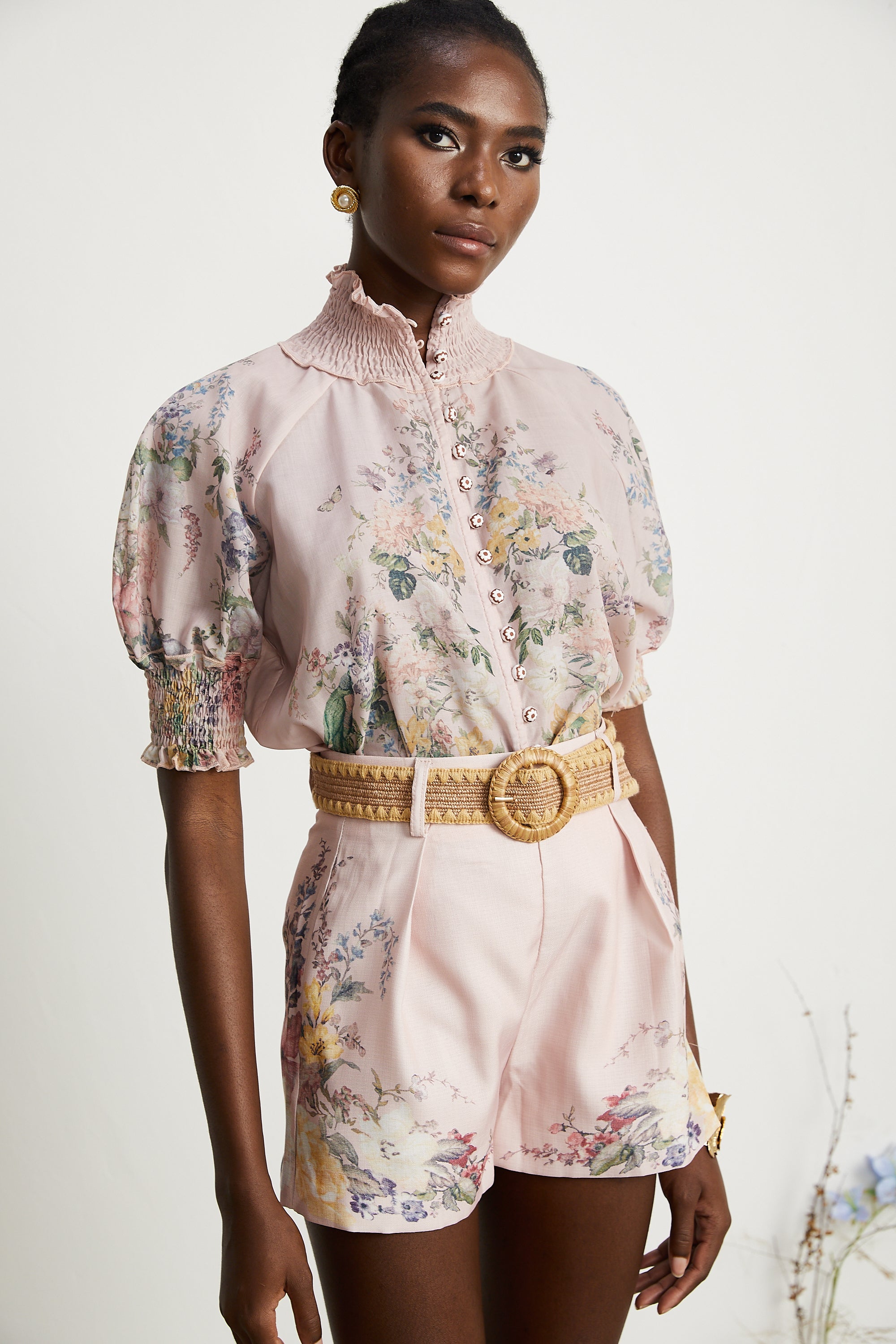 Janelle Rosé Floral-Print Matching Set