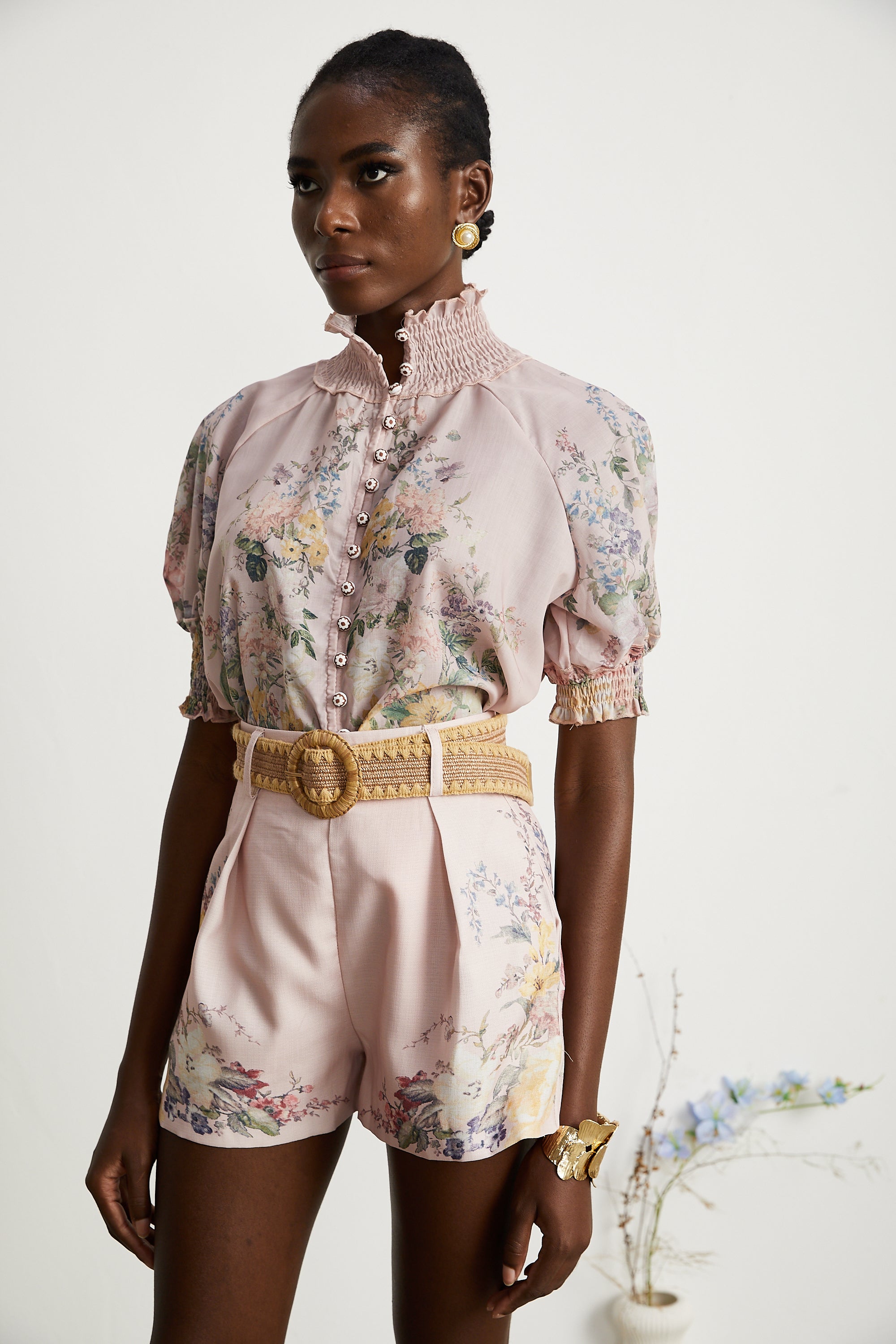 Janelle Rosé Floral-Print Matching Set