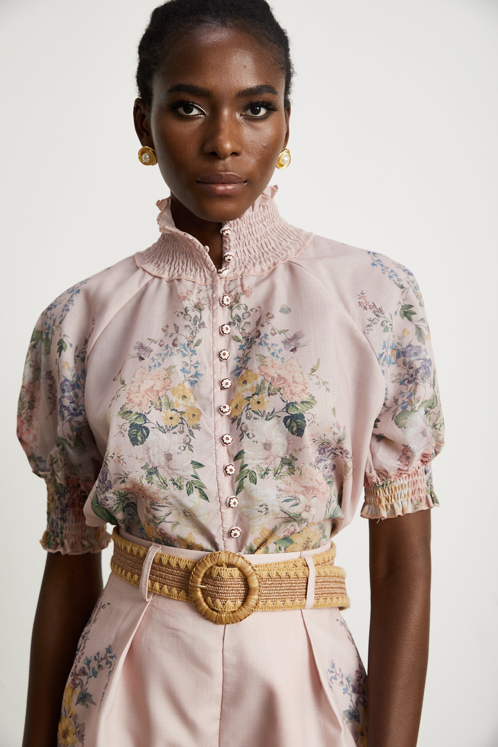 Janelle Rosé Floral-Print Matching Set