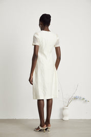 Éliane Embroidered Panel Midi Dress