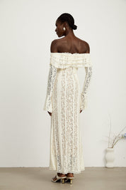 Emeline White Floral Lace Maxi Dress