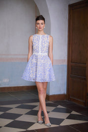 R&S Blue Embroidered Mini Dress