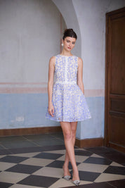 R&S Blue Embroidered Mini Dress