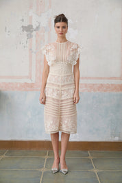 R&S Embroidered Midi Lace Dress