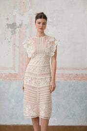 R&S Embroidered Midi Lace Dress