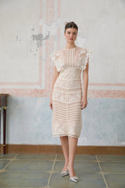 R&S Embroidered Midi Lace Dress
