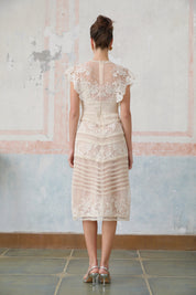 R&S Embroidered Midi Lace Dress