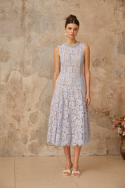Amélie Bleu Lace Midi