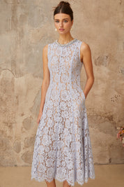 Amélie Bleu Lace Midi