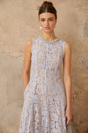 Amélie Bleu Lace Midi