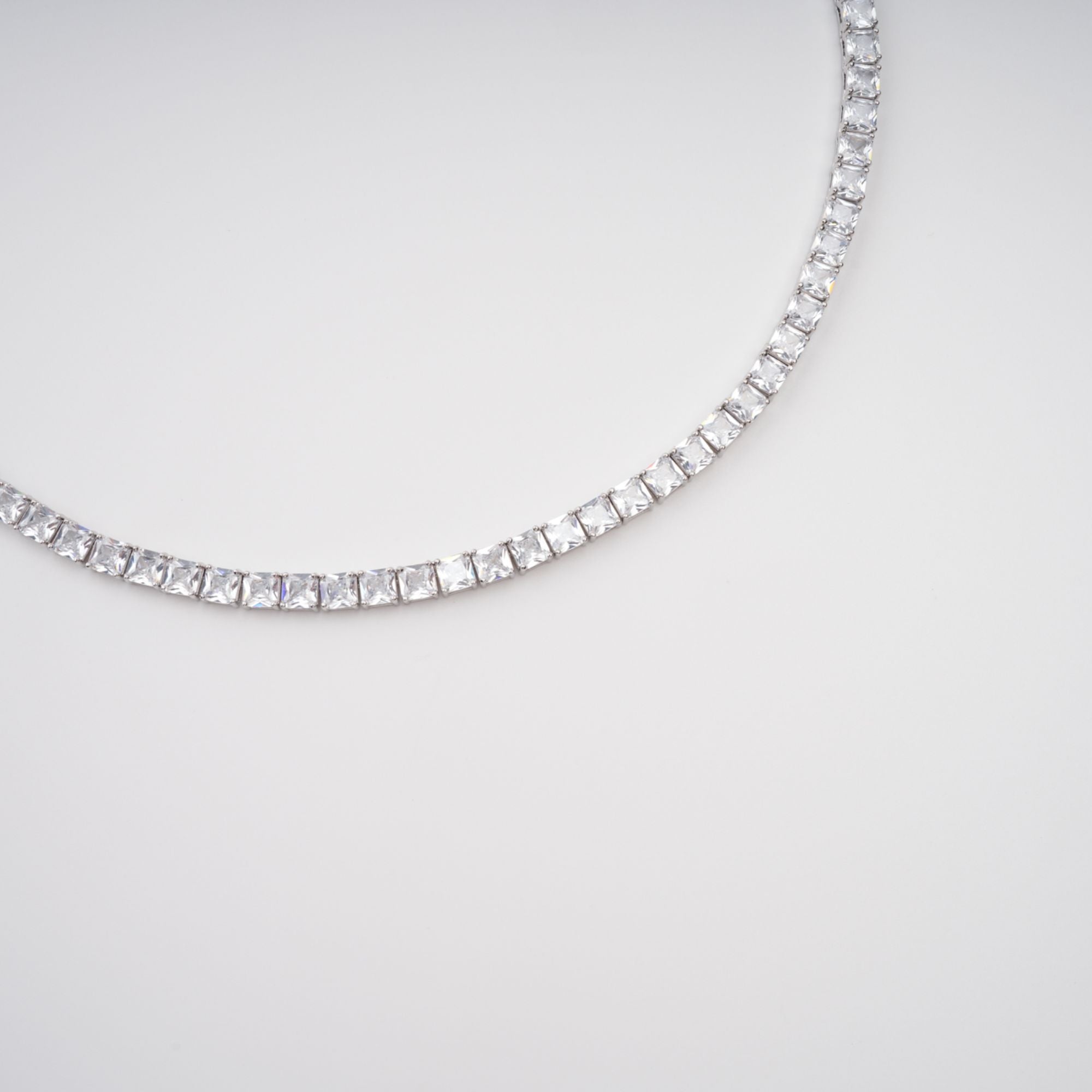 "Éclat" Crystal Necklace – Silver