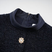 R&S Navy Textured Maxi Dress