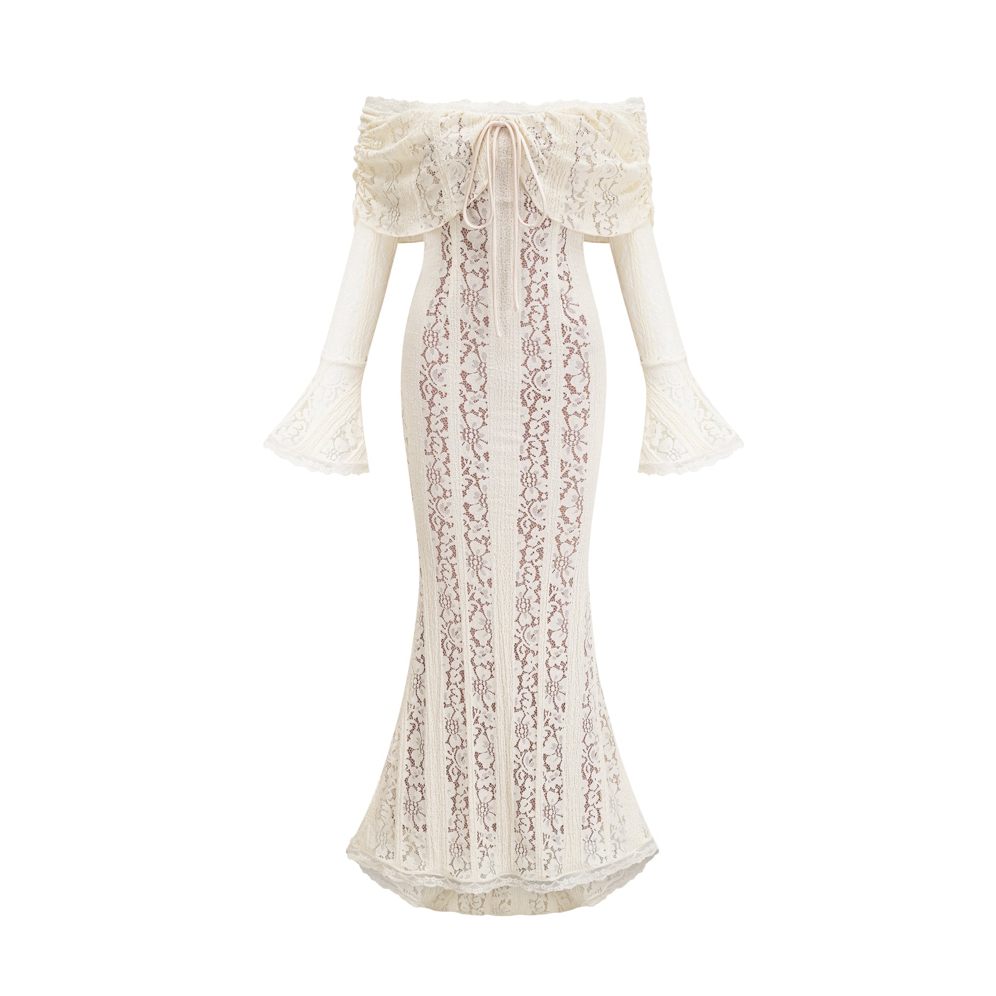 Emeline White Floral Lace Maxi Dress