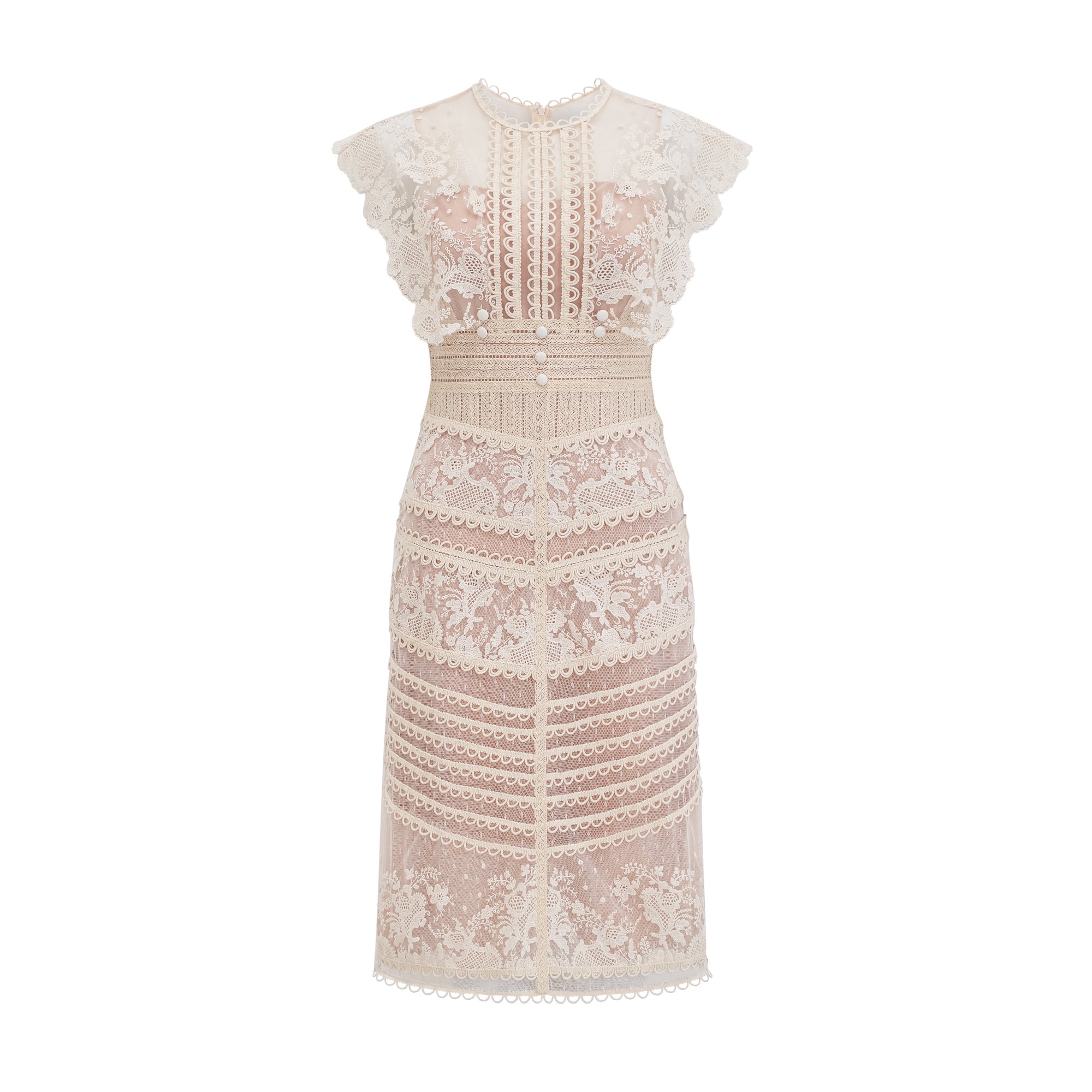 R&S Embroidered Midi Lace Dress