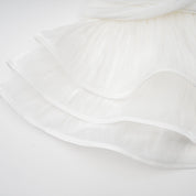 White Ruffled Mini Dress with Corset Detail