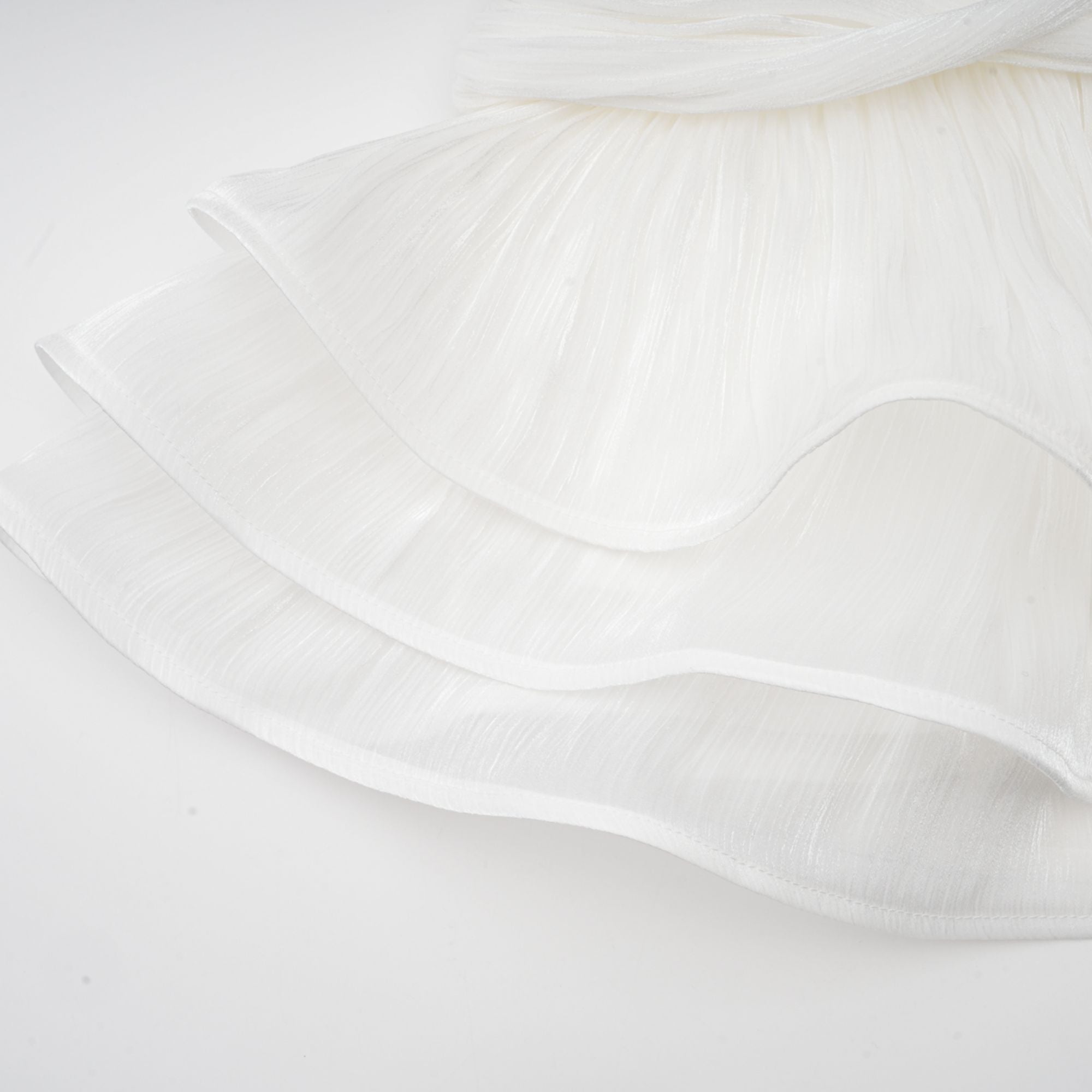 White Ruffled Mini Dress with Corset Detail