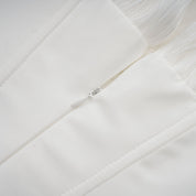 White Ruffled Mini Dress with Corset Detail