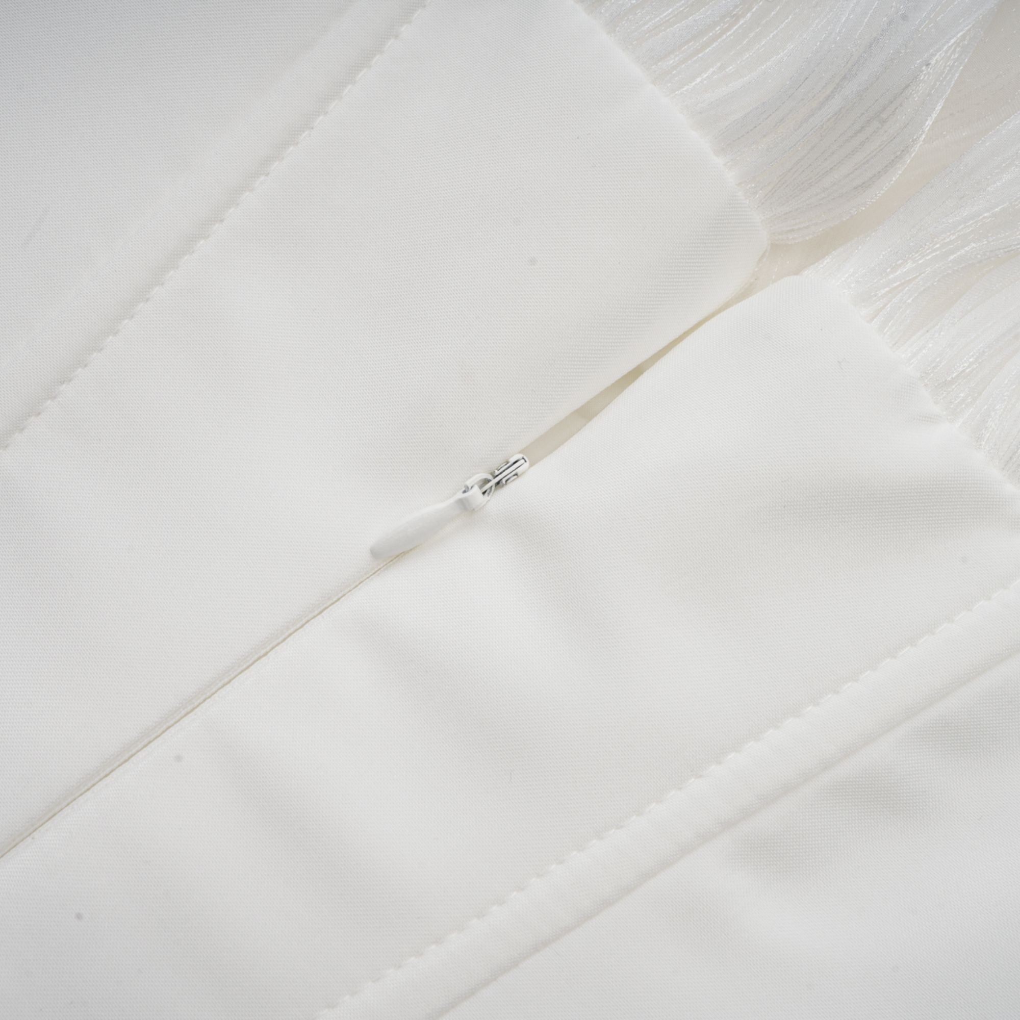 White Ruffled Mini Dress with Corset Detail