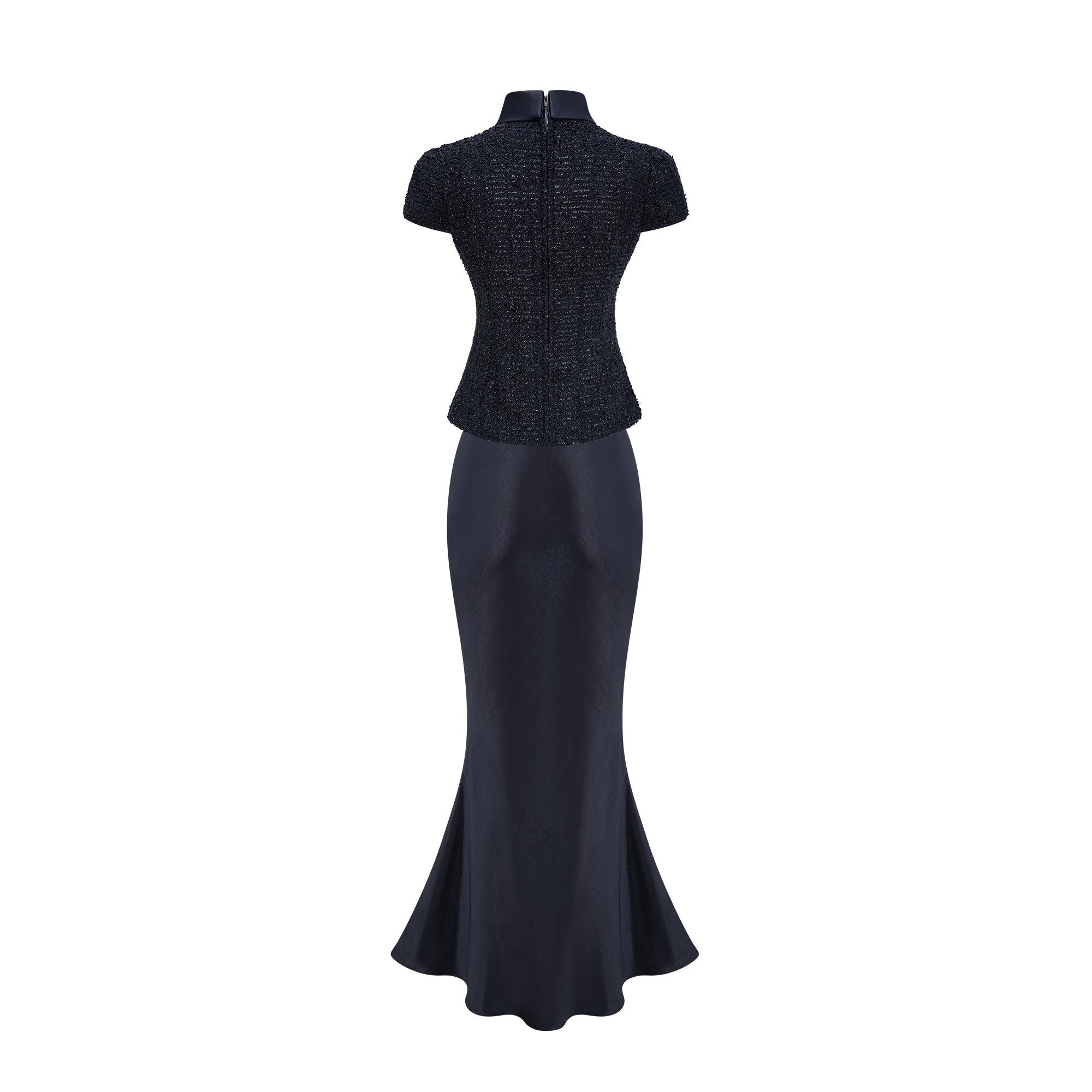 R&S Navy Textured Maxi Dress